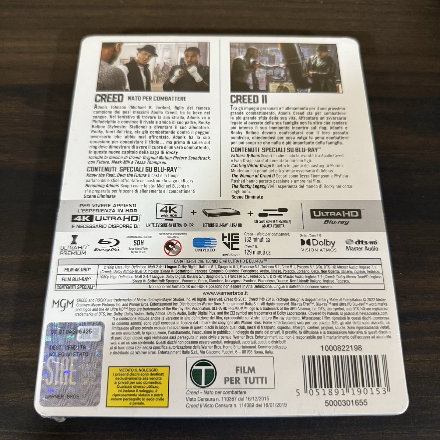 Creed I + Creed II Double Pack w. Steelbook (4K UHD + Blu-ray, Region Free) NEW