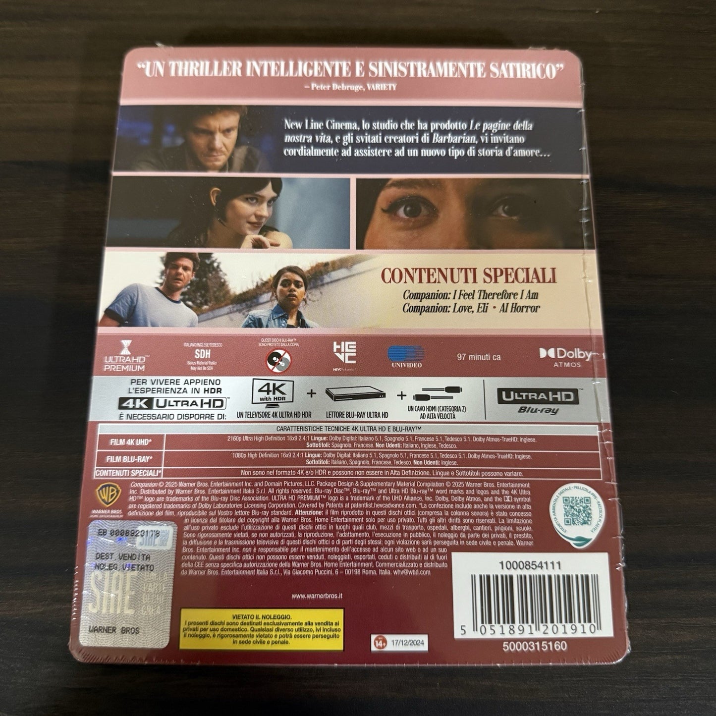 Companion w. Steelbook (4K UHD + Blu-ray, EU Import, Region Free) *NEW*