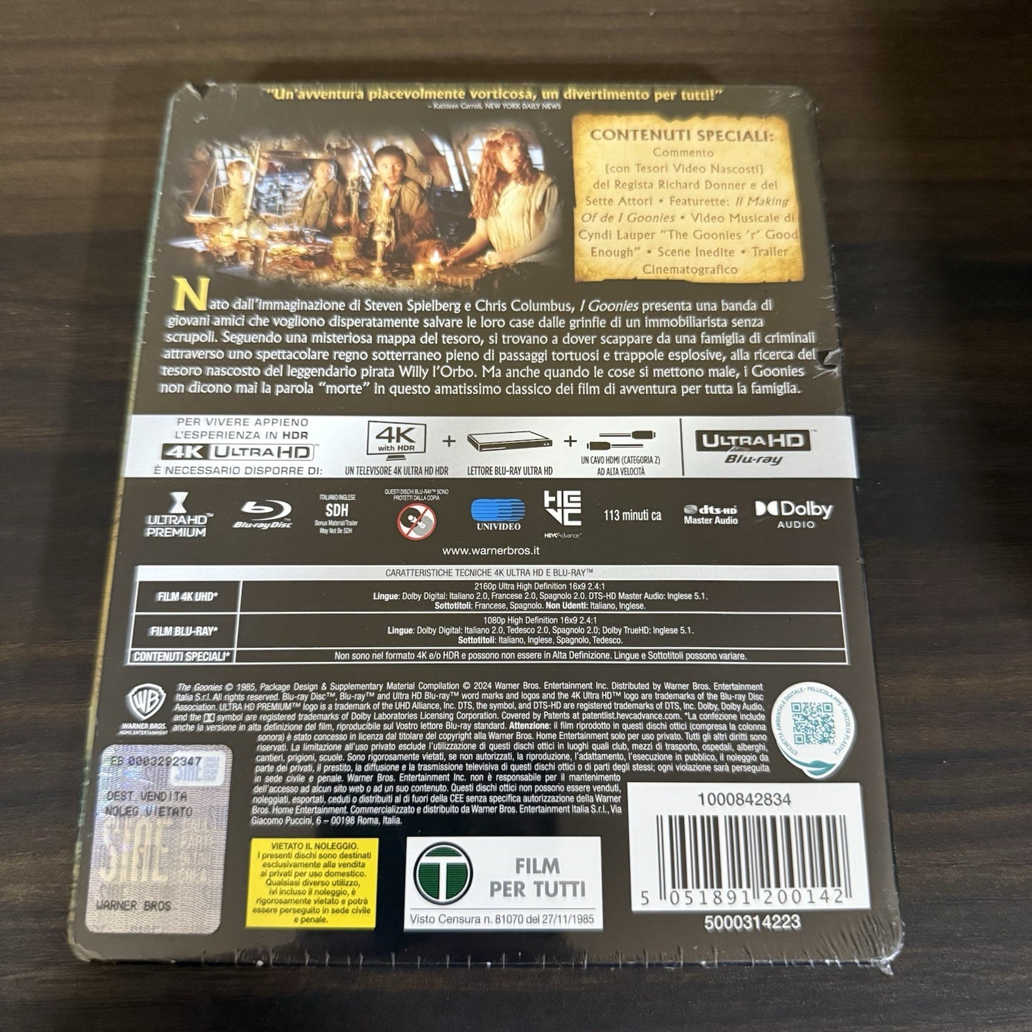 The Goonies w. Steelbook (4K UHD + Blu-ray, EU Import, Region Free) *NEW/SEALED*