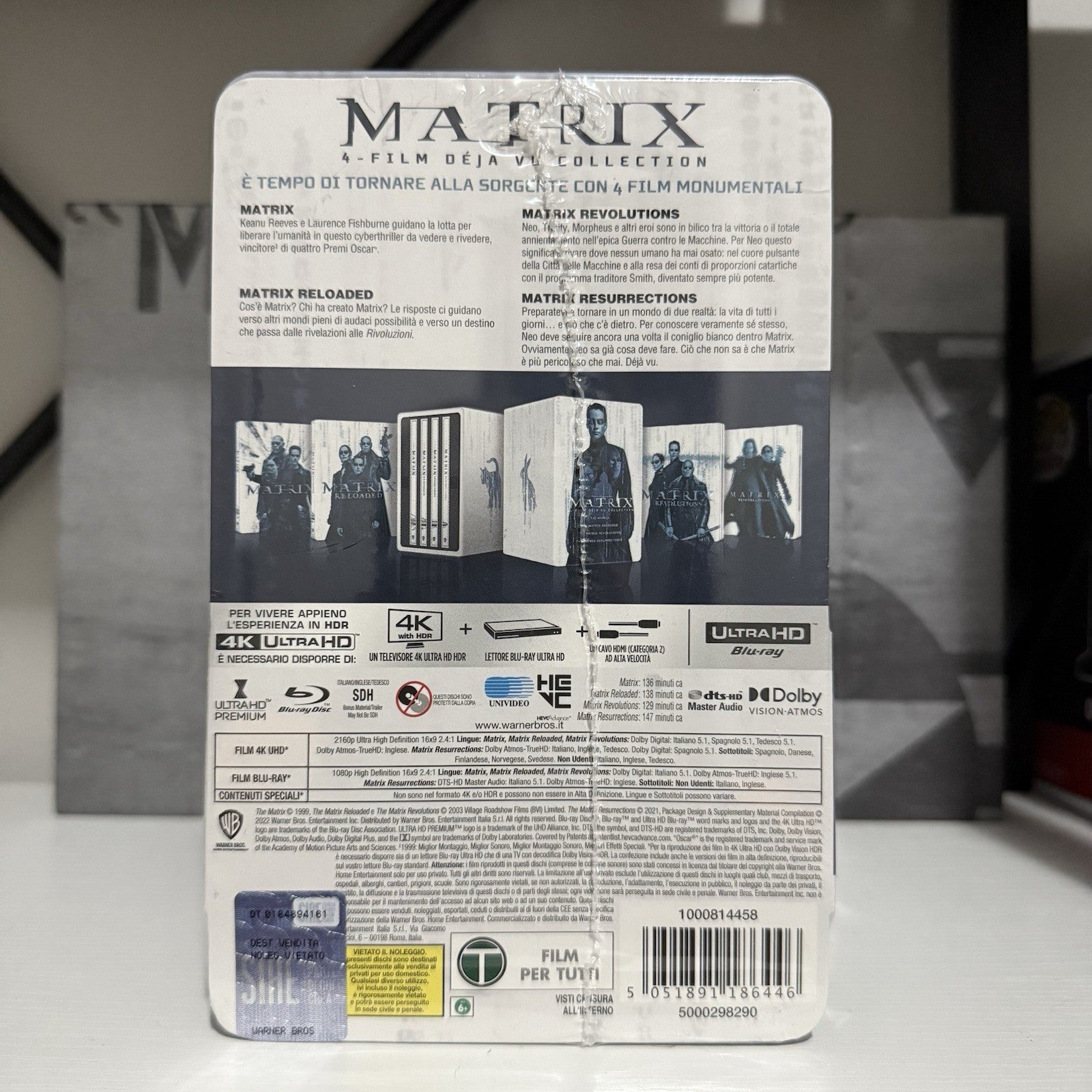 The Matrix 4-Film Deja Vu Steelbook Collection 4K-UHD/Blu-ray Region Free! NEW!