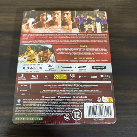 Enter the Dragon w. Steelbook (4K UHD Blu-ray, Import, 1973) *NEW/SEALED*