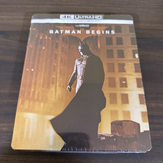 Batman Begins w. Steelbook (4K UHD + Blu-ray, Italian Import) *NEW/SEALED*
