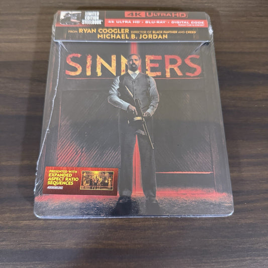 Sinners Limited Edition Steelbook 4K Ultra HD + Blu-ray Sealed New