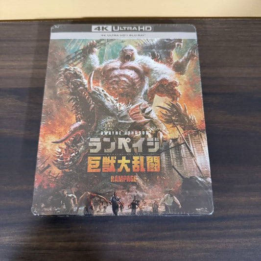 Rampage w. Limited Edition Steelbook (4K UHD + Blu-ray, Import, Region Free) NEW
