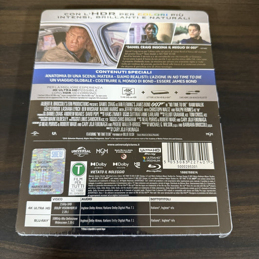 No Time to Die w. Steelbook (4K UHD + Blu-ray, James Bond, Region Free) *NEW*